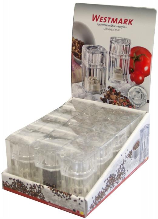 Actual product image Westmark 12 pcs. Display Universal Mill Acrylic, 4x4x7.5cm