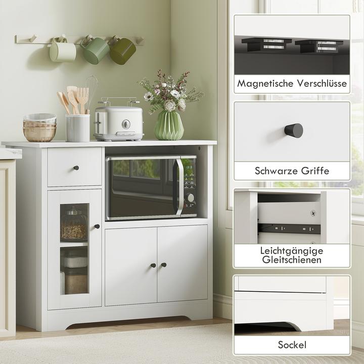 Actual product image Homcom Mikrowellenschrank Spanplatte Weiss