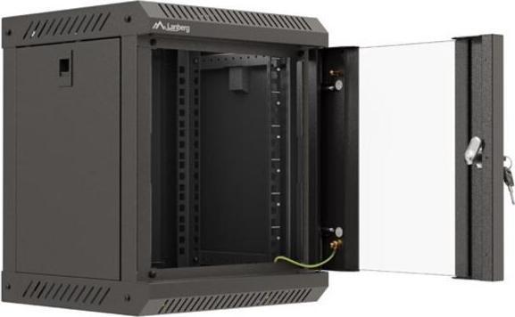 Lanberg Szafa Instalacyjna Rack Wisząca 10 6u 300x300 Czarna Drzwi Przeszklone (Flat Pack) (6 RU, 10 inch rack)