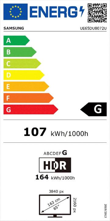 Energie-Label Samsung UE65DU8072UXXH (65", LCD, 4K, 2024)