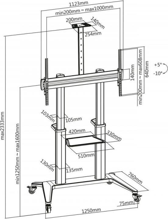 Image du produit Digitus DA-90452 (Universel, 120", 140 kg)