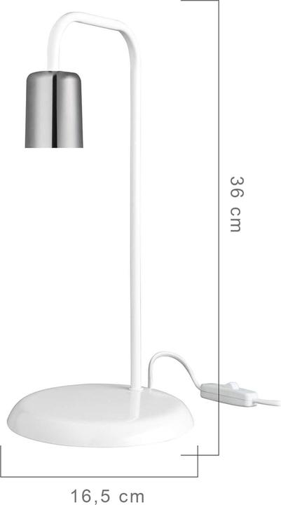 Actual product image Lux.Pro Lancaster table lamp E27 metal white / chrome (E27)