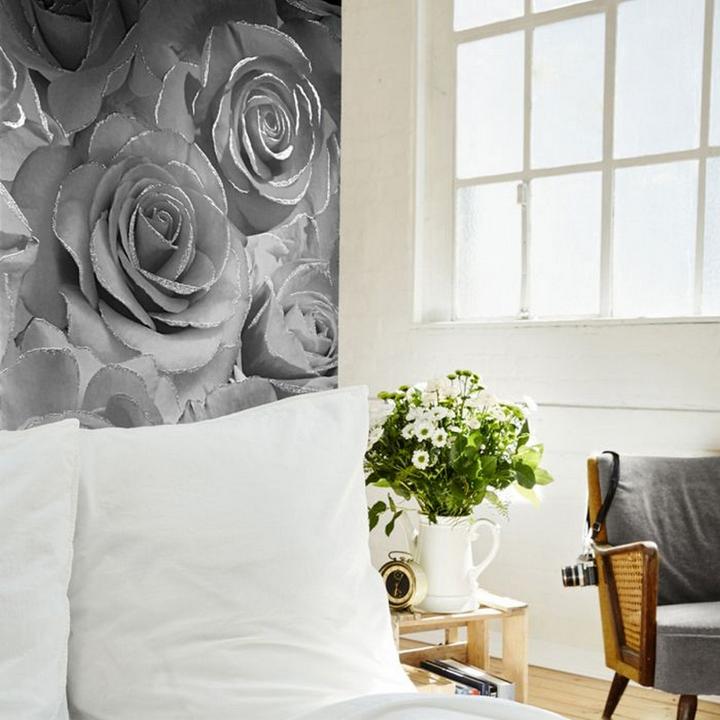 Actual product image Muriva Madison Rose Glitter Wallpaper (100 x 50 cm)