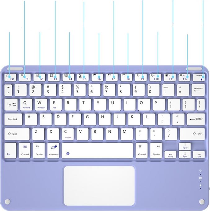 Apfelkiste Etui en cuir avec clavier Bluetooth détachable + support pour crayon (QWERTY) - Noir (iPad Air 10.5, IPad 10.2 (2019/2020/2021), iPad Pro 10.5)
