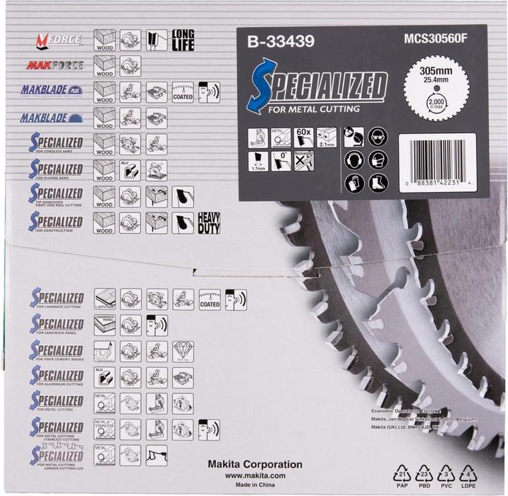 Produktbild Makita SPECIALIZED Sägeblatt für Metall Ø 305x25.4x60Z
