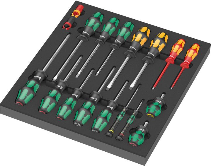 Wera 9710 Schaumstoffeinlage Schraubendreher Set 1 (Schlitz, Kreuzschlitz)