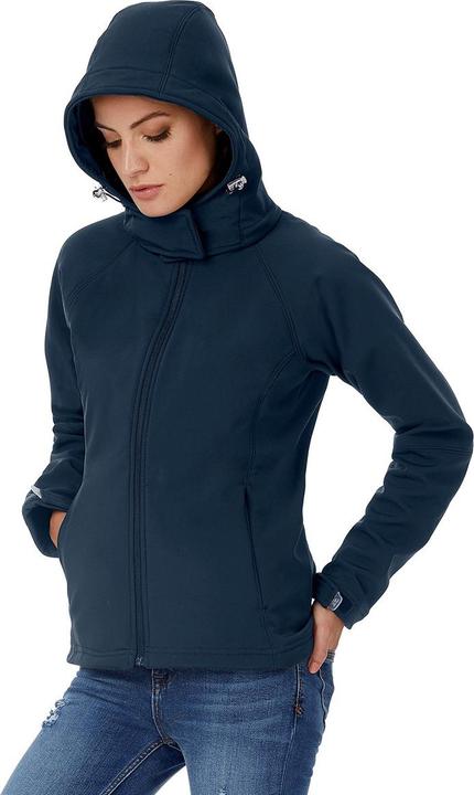 Actual product image B&C softshell jacket with hood windproof waterproof breathable (L)