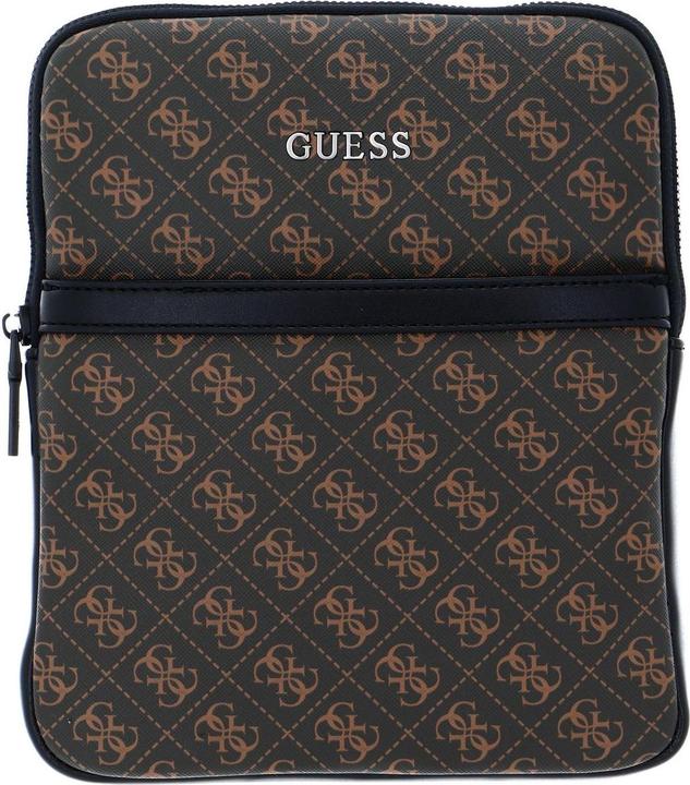 Immagine prodotto Guess Vezzola, Flat Top Zip, Textile Crossbody Bag, Brown, For Men