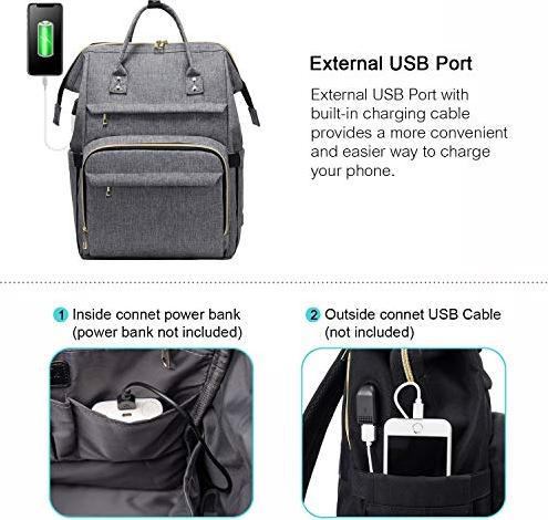 Produktbild Only-Bags.Store Laptop Rucksack 17 Zoll, Wasserdichte Rucksäcke Studenten mit Henkel USB Ladeanschluss, Gross