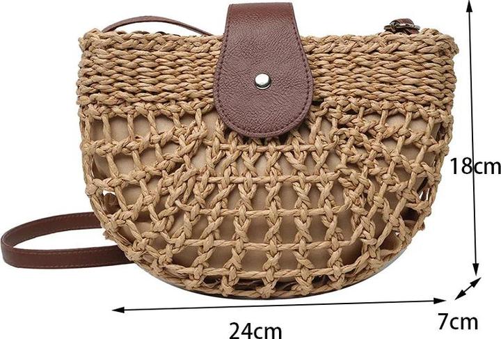 Only-Bags.Store Sommer Stroh Ba Mode Halbkreis Taschen Rattan Handmade Messenger Handtasche Travel Beach Bags Tote