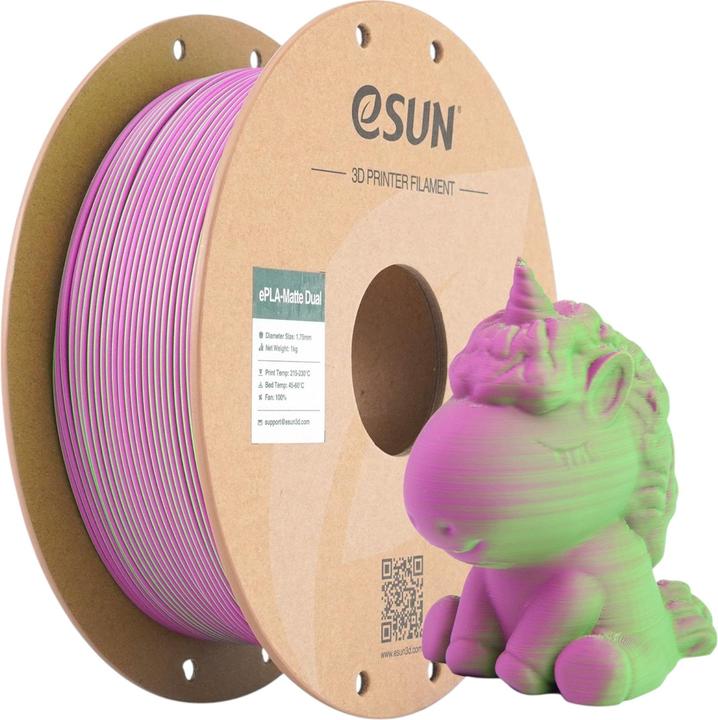 Produktbild eSUN PLA MATTE DUAL 1,75mm GREEN PINK 1kg (PLA, 1.75 mm, 1360 g, Mehrfarbig)