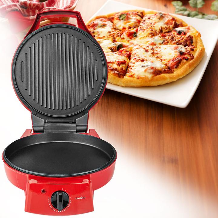 Actual product image Nedis FCPM100FRD Pizza Maker, aluminium (EU plug)