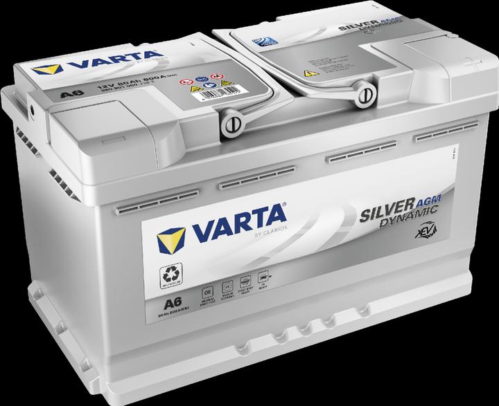 Varta A6 (F21) Silver Dynamic AGM xEV 580 901 080 Autobatterie 80Ah (80 Ah)