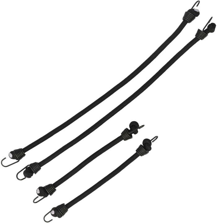 Robitronic spanngurte mit haken schwarz elastisch (2 paar)