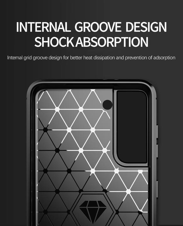 Immagine prodotto Cadorabo TPU Ultra sottile in acciaio inossidabile al carbonio Combi Cover (Samsung Galaxy S21+)