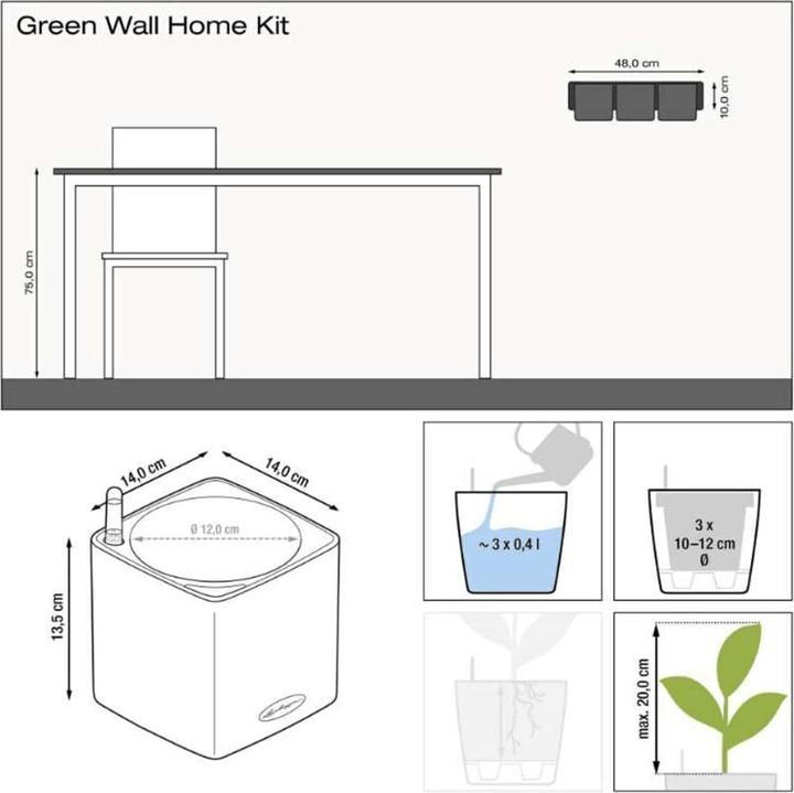 Actual product image Lechuza Green Wall Home Kit (15 cm)