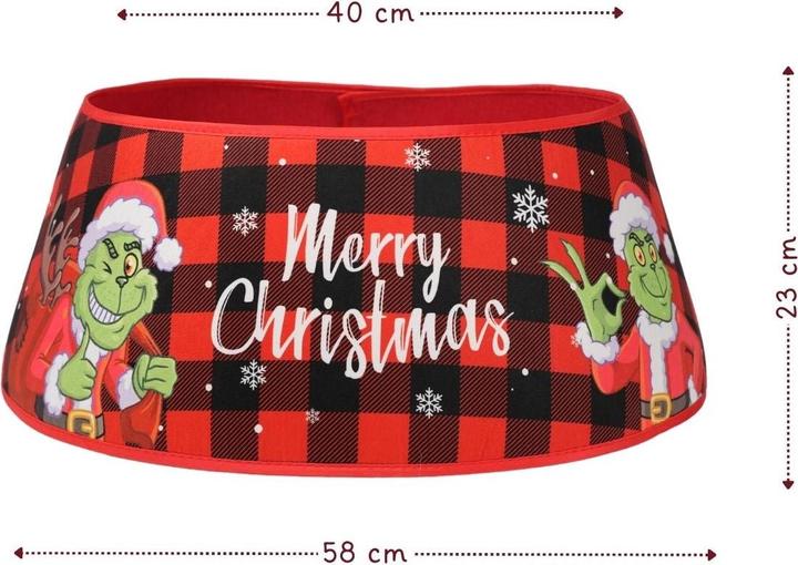 Image du produit Hermex Jupe de sapin de Noël avec motif Grinch Col de sapin de Noël Habillage de sapin de Noël (1 -pièce)
