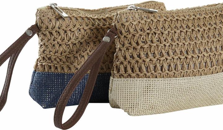 DKD Home Decor Kulturbeutel Faser Gelb Blau Weiss Rot Beige 20 x 5 x 15 cm (4 Stücke)