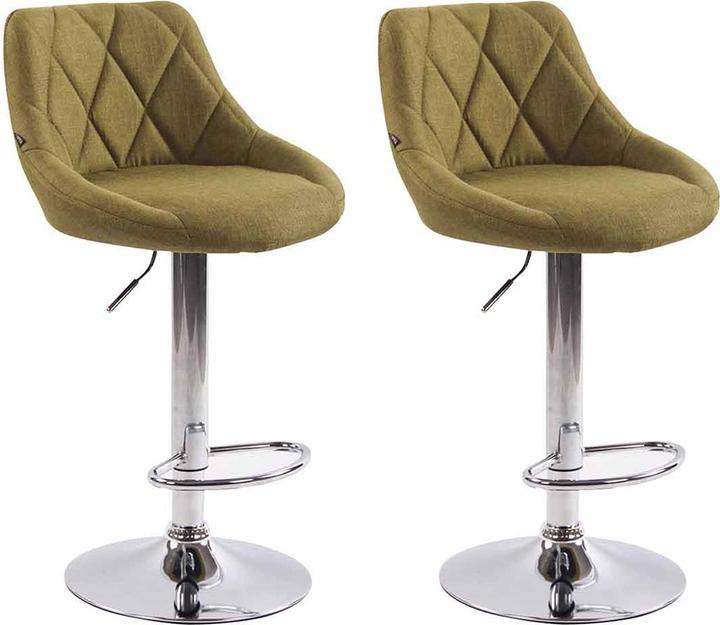 Produktbild Swisshandel24 2er Set Barhocker Lazio Stoff, grün