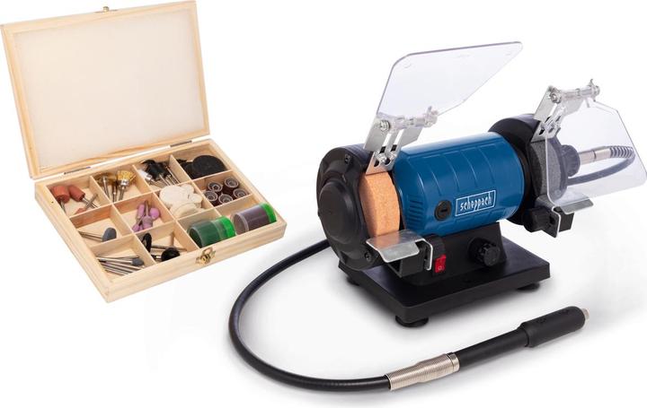 Actual product image Scheppach Double grinder with flexible shaft HG35 (Bench grinder, 120 W)