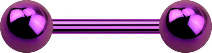 Star Piercing Barbell Innengewinde violett mit zwei Kugeln (Titan G23, ohne Messing)