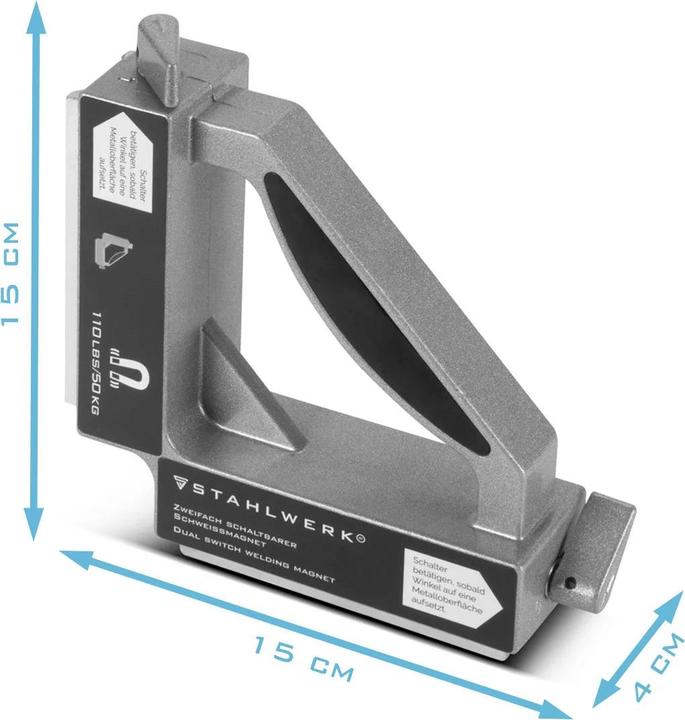 Produktbild Stahlwerk Zweifach Schaltbarer Schweissmagnet, 90 Grad Eckmagnet zwei Schaltern