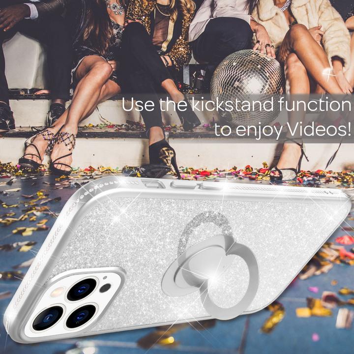 Produktbild Nalia Ring Glitzer Silikon Hülle (Apple iPhone 13 Pro)