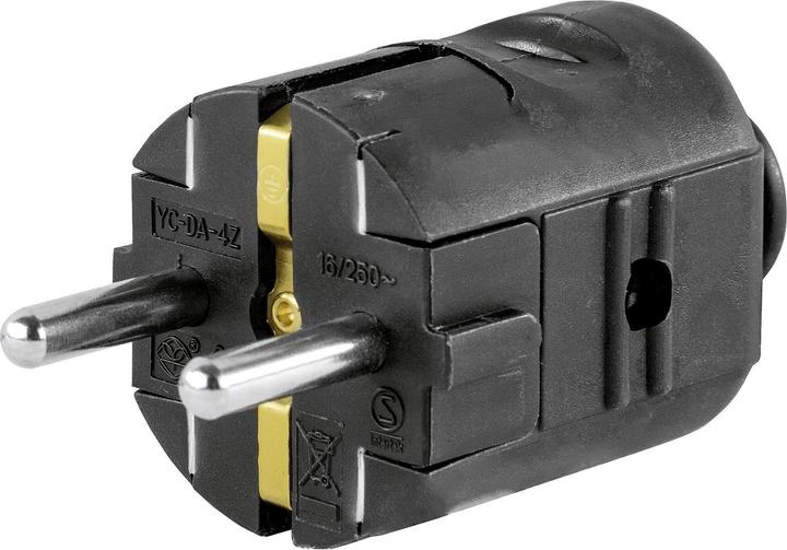 Produktbild Accessory Schutzkontakt Stecker Kunststoff sw
