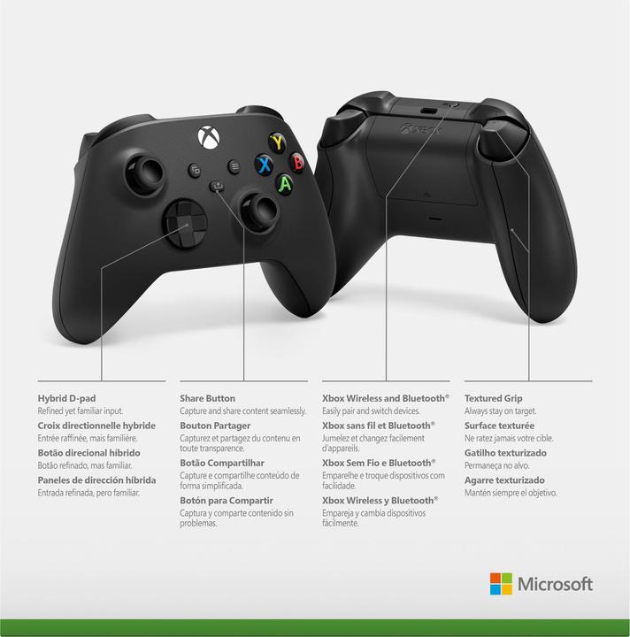 Image du produit Microsoft Xbox Wireless Controller - Carbon Black (Xbox Series X, Xbox One X, PC, Xbox One S, Xbox Series S)