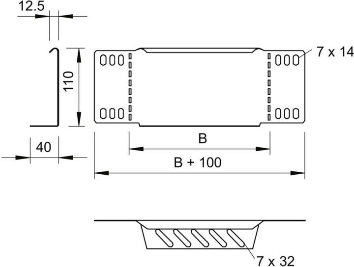 Produktbild OBO Bettermann obo-bettermann Automatischer Band. portacbl. – Reduzierung rweb110 110 x 100 mm verzinkt