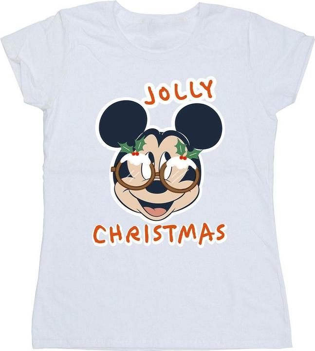 Disney Mickey Mouse Jolly Christmas Glasses TShirt (XL)