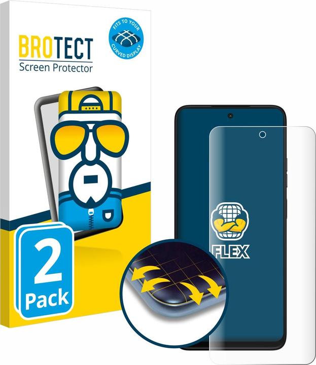 Productafbeelding BROTECT Fullscreen Schutzfolie Displayschutz Folie Klar Transparent (2 Stuk, Motorola Moto G35)