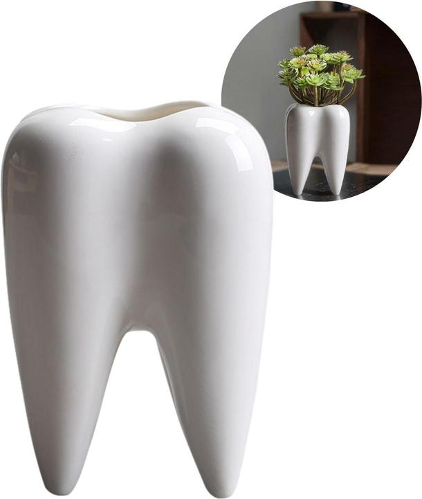 Produktbild Hermex Pflanzenvase Blumentopf Dekovase Stifthalter Keramikvase (1 x, 7 x 7 x 10 cm)