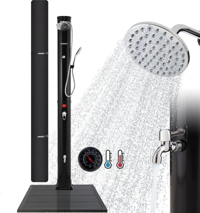 Produktbild Arebos Solardusche mit Bodenplatte