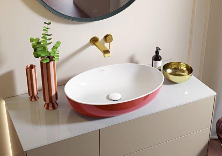 Actual product image Villeroy & Boch Countertop washbasin Artis 58 cm square white/coal black 417258BCT8 (380 mm, 580 mm)