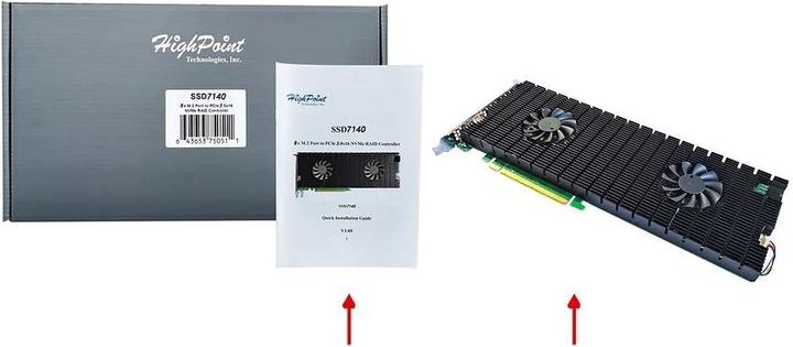 Image du produit HighPoint Contrôleur RAID SSD7140A 8x NVME