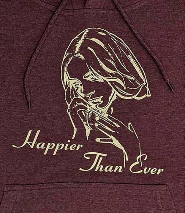 Immagine prodotto Universal Textiles Happier Than Ever Felpa con Cappuccio Adulto Unisex (XL)