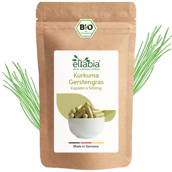 Eltabia Bio Kurkuma Gerstengras Kapseln 100 (100 Stück, Kapseln)
