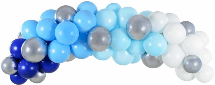 Actual product image Partydeco Arch of Balloons Blue and Silver (60 x)