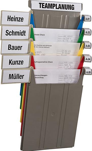 Actual product image Eichner FLAT wall-mounted sorting system, for format A4, filling height 9 mm, grey (A4)