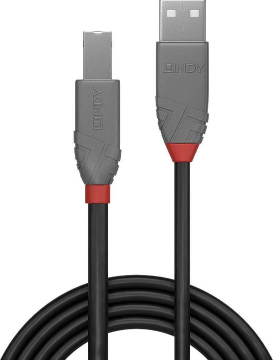 Produktbild Lindy 10m USB 2.0 Typ A an B Kabel Anthra Line (10 m, USB 2.0)