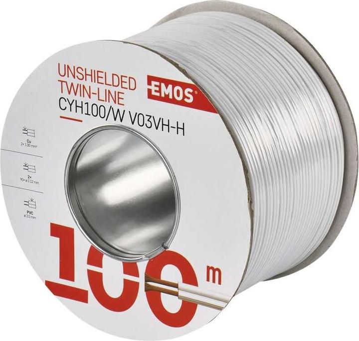 Actual product image Emos UTP cable 2x1.0mm white, 100m (100 m)