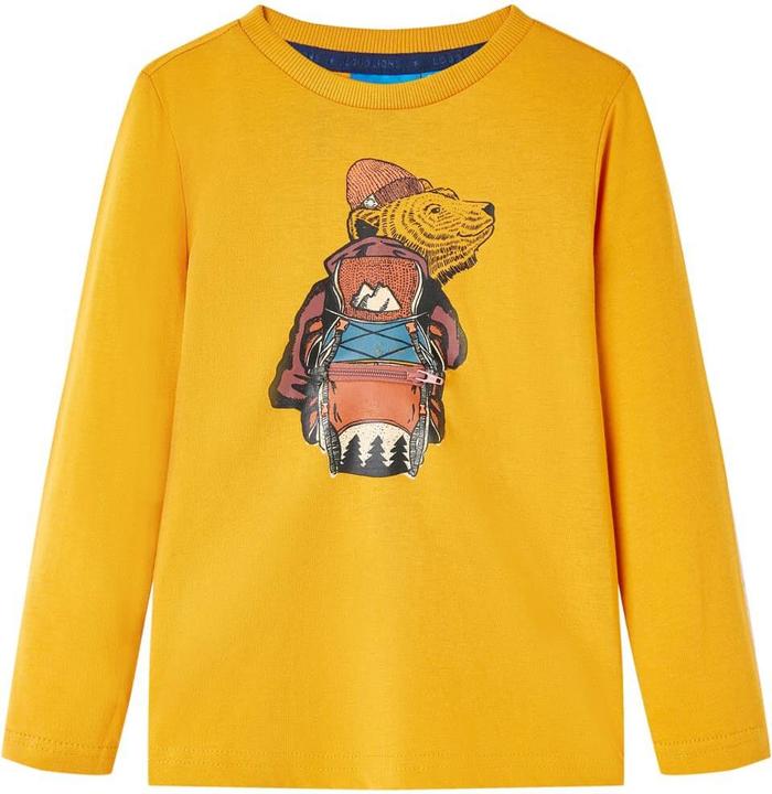 VidaXL Kinder-Langarmshirt Ocker 128,Material: 100 (128)
