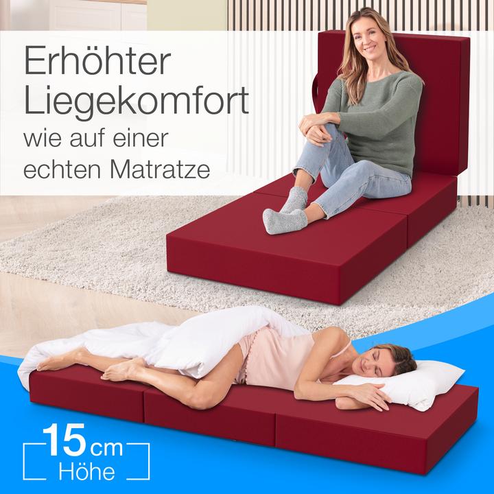 Actual product image Bestschlaf Klappmatratze, 3-teilige Faltmatratze, Reisebett, Gästematratze (75 x 195 cm, Foam core)