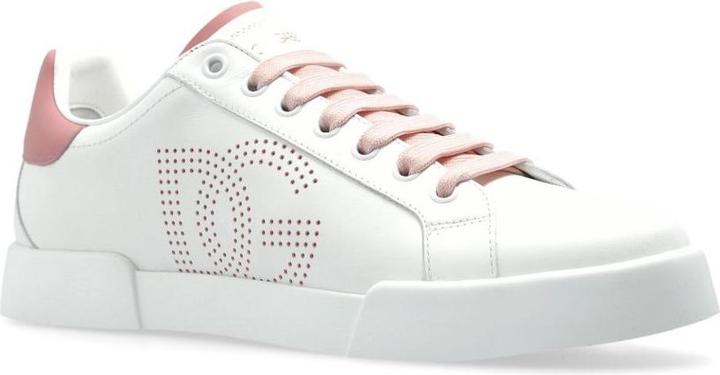 Produktbild Dolce & Gabbana portofino light sneakers in white and pink leather (39)