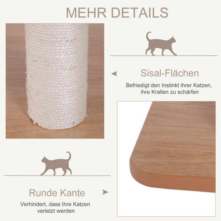 Actual product image PawHut Cat scratching post (120 cm, Nature+White)