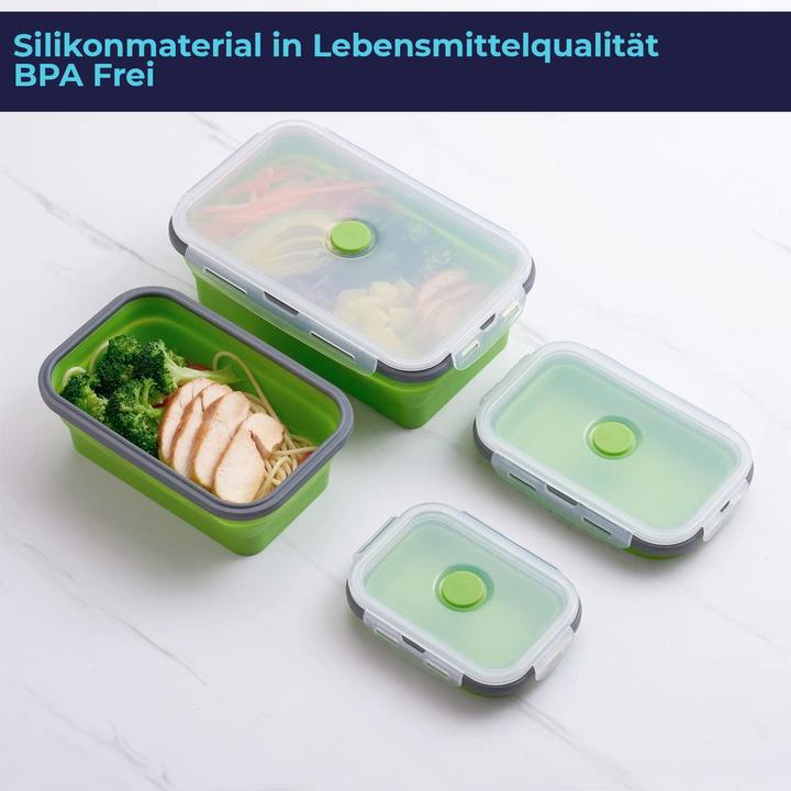 Produktbild König Design Gefrier Dosen Lebensmittel Vorrats Behälter Frischhaltedosen Deckel Faltbar (1.20 l)