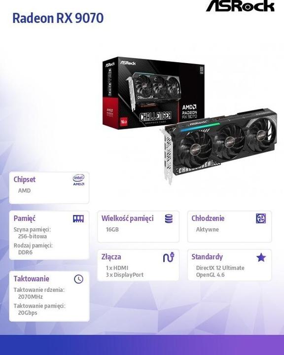 Produktbild AsRock Radeon RX 9070 Challenger (16 GB)