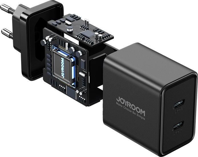 Actual product image Joyroom JR-TCF09 fast charger 2x USB-C 40W - black (40 W)