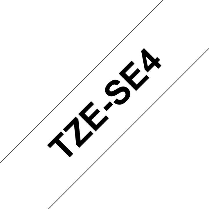 Actual product image Brother TZe-SE4 (1.80 cm, Black, White)